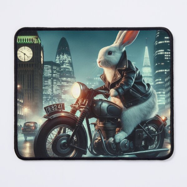 Item preview, cute rabbit old motorcycle riding designed and sold by Dogandesighn.