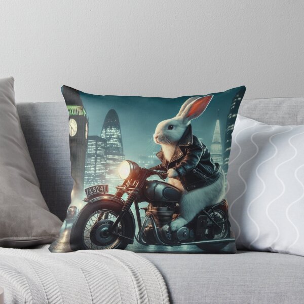 Item preview, cute rabbit old motorcycle riding designed and sold by Dogandesighn.