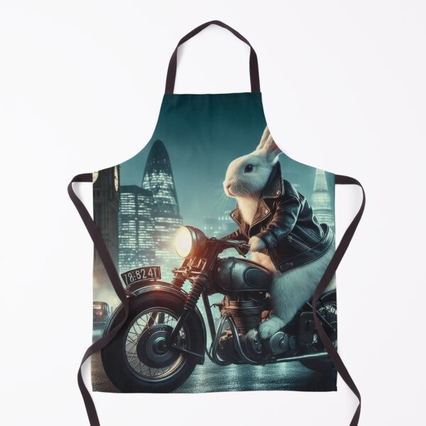 Item preview, cute rabbit old motorcycle riding designed and sold by Dogandesighn.