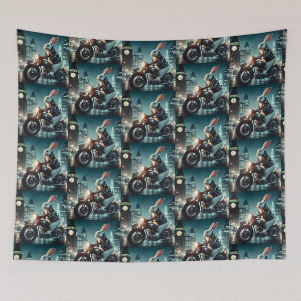 Item preview, cute rabbit old motorcycle riding designed and sold by Dogandesighn.