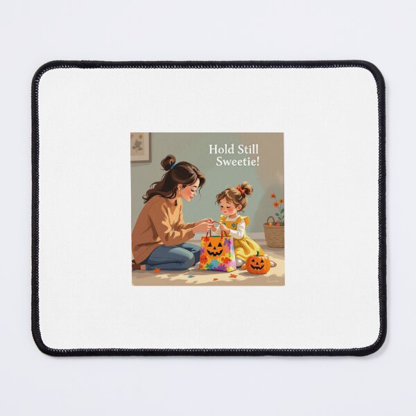 Item preview, Halloween Trick or Treat Night – Cute Girl and Mom Illustration designed and sold by WhimsyByPaul.redbubble.com.