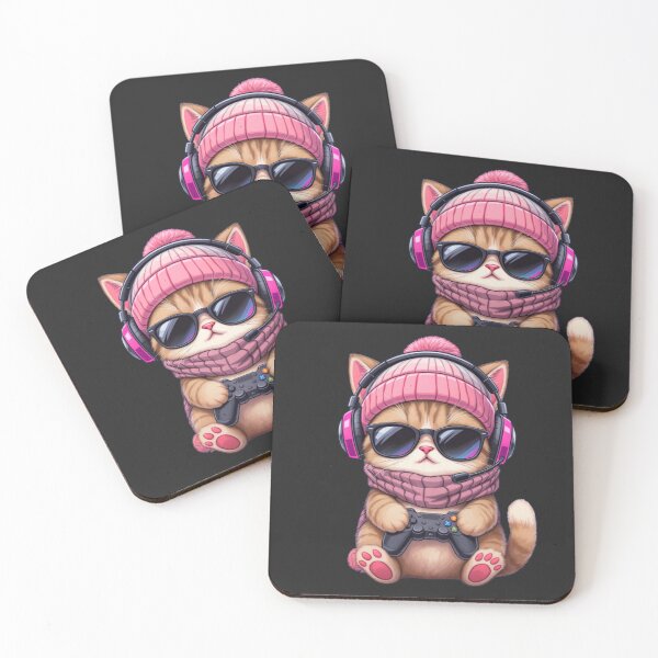 Item preview, Cute Gamer Cat – Premium Gaming Cat Art | Pastel Winter Design designed and sold by ColorSplash123.