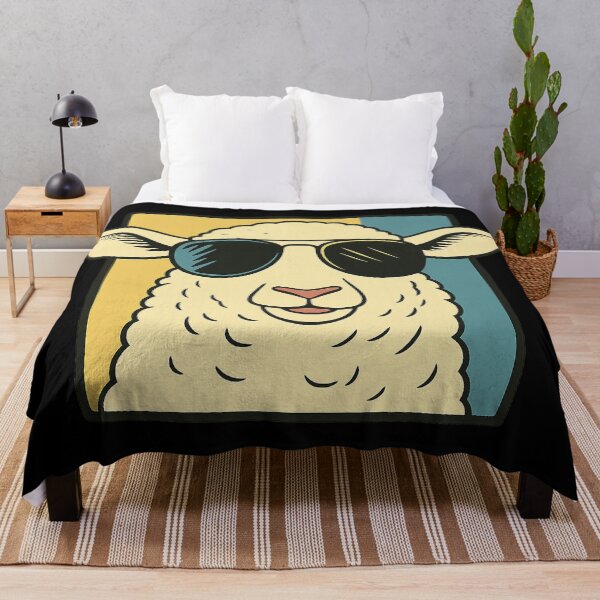 Item preview, Cool Sheep Wearing Sunglasses Funny Farm Animal Retro Cartoon Lamb Design designed and sold by DrawHandArt.