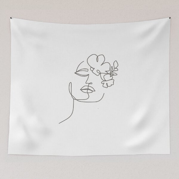 Item preview, Minimalist Monoline Art: Woman and Single Bloom designed and sold by ZentroShop.