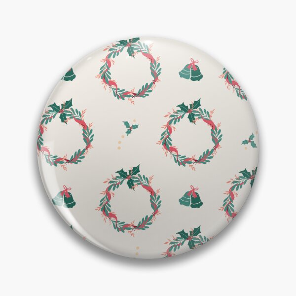 Item preview, Ringing in the Holiday-Wreaths Bells Holly in Traditional Green Reds designed and sold by Lynne Adams.