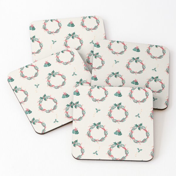 Item preview, Ringing in the Holiday-Wreaths Bells Holly in Traditional Green Reds designed and sold by Lynne Adams.