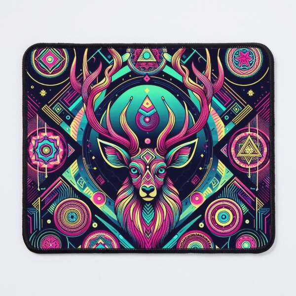 Item preview, Colorful geometric decorative mystic deer designed and sold by Dogandesighn.