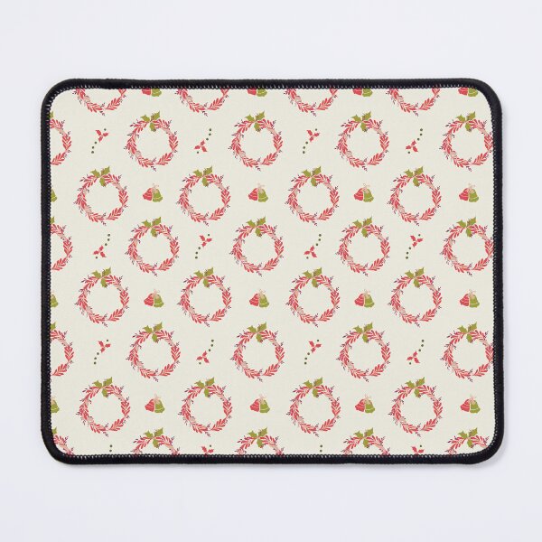 Item preview, Ringing in the Holiday-Wreaths Bells Holly in Light Green Red Pink designed and sold by Lynne Adams.
