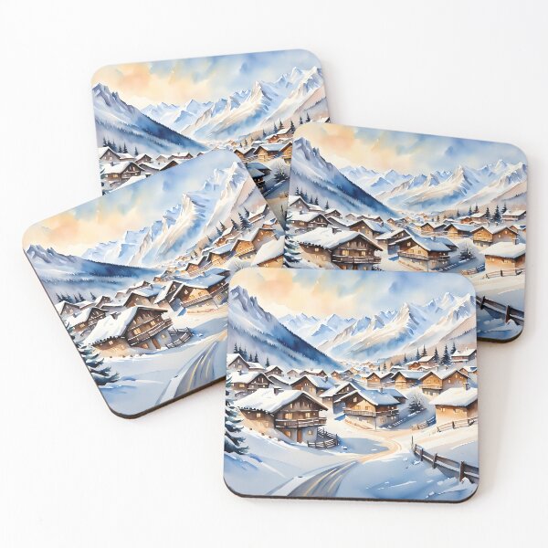 Item preview, Alpine Village in Snowlight designed and sold by PawPrintedArt.