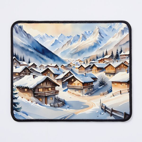 Item preview, Alpine Village in Snowlight designed and sold by PawPrintedArt.