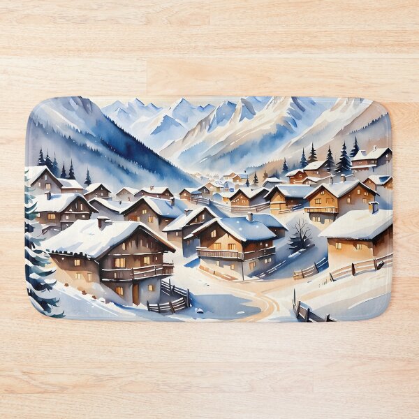 Item preview, Alpine Village in Snowlight designed and sold by PawPrintedArt.