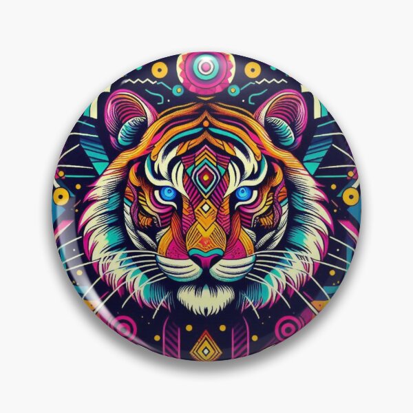 Item preview, Colorful geometric mystic tiger  designed and sold by Dogandesighn.