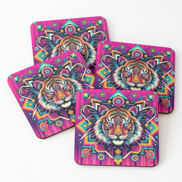 Item preview, Colorful geometric mystic tiger  designed and sold by Dogandesighn.