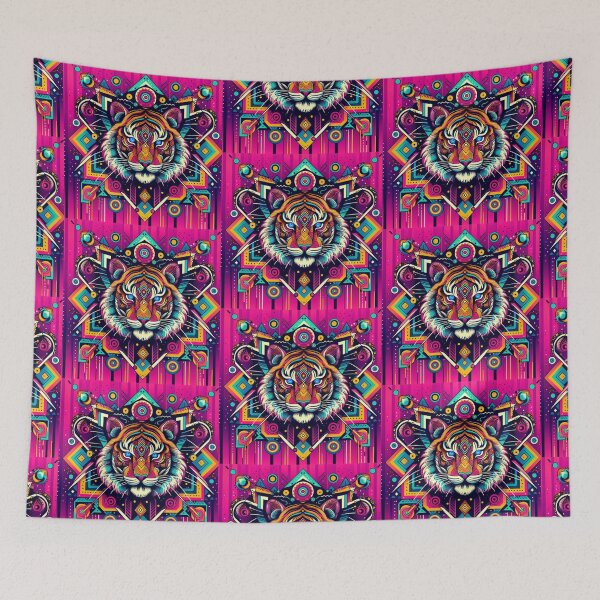 Item preview, Colorful geometric mystic tiger  designed and sold by Dogandesighn.