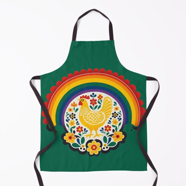 Item preview, Rainbow Chicken Folk Charm – Scandinavian Folk Art by heidiannemorris © designed and sold by FOLK ART FUSION by heidiannemorris.