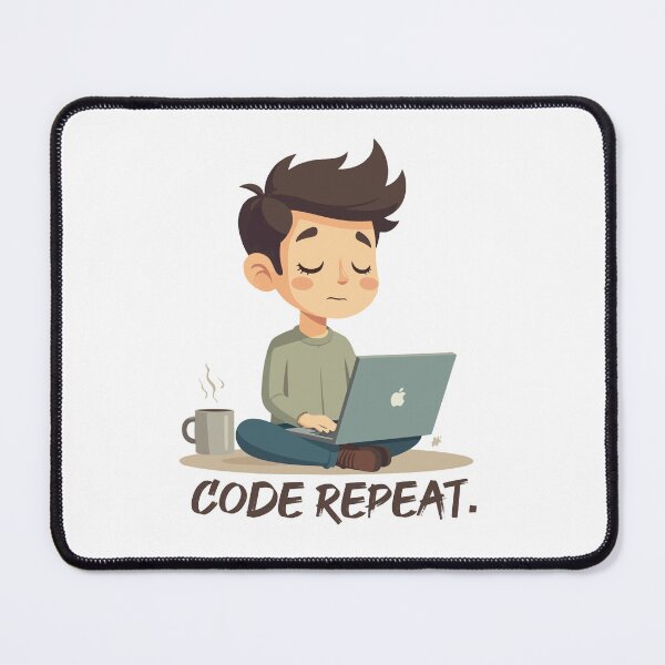 Item preview, CODE REPEAT – Programmer Laptop Cartoon | Funny Coding Life Design designed and sold by Design-Pro-21.