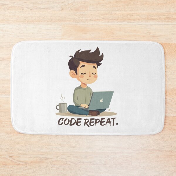 Item preview, CODE REPEAT – Programmer Laptop Cartoon | Funny Coding Life Design designed and sold by Design-Pro-21.