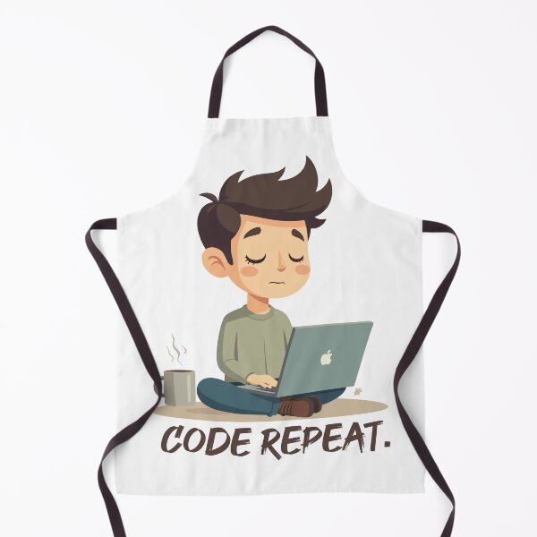 Item preview, CODE REPEAT – Programmer Laptop Cartoon | Funny Coding Life Design designed and sold by Design-Pro-21.