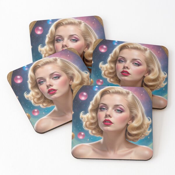 Item preview, Dream-Core Retro Sci-Fi Pin-Up – Starlight Drift Cosmic Girl | Vintage 1950s Fantasy designed and sold by MissSaylor.