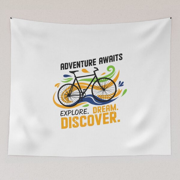 Item preview, Adventure Awaits – Explore, Dream, Discover Bike Design designed and sold by Kavya Art.