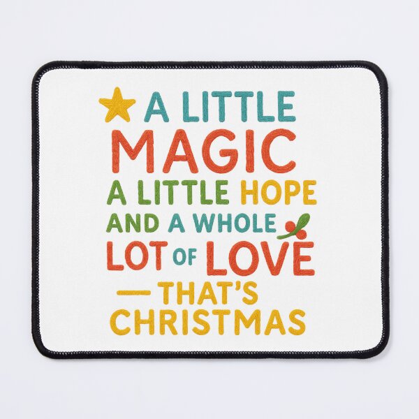 Item preview, Christmas Magic & Love Quote – Cozy Holiday Embroidered Text designed and sold by Gurjeetpixelart.