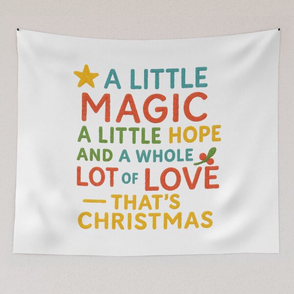 Item preview, Christmas Magic & Love Quote – Cozy Holiday Embroidered Text designed and sold by Gurjeetpixelart.