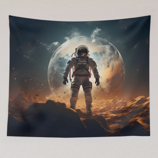 Item preview, Astronaut in outer space with planet as backdrop designed and sold by CHERRY--SHOP.