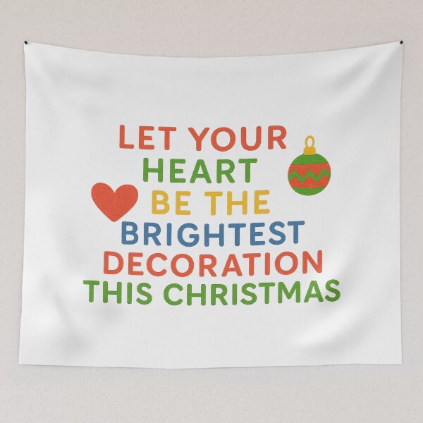 Item preview, Brightest Heart Christmas Quote – Festive Decorative Typography designed and sold by Gurjeetpixelart.