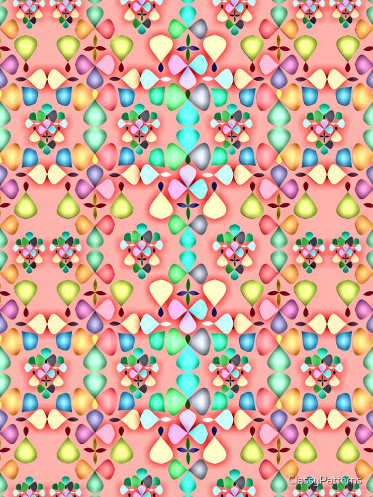 Thumbnail 5 of 5, iPhone Case, Abstract Colorful Floral Pattern Design 8 designed and sold by ClassyPatterns.