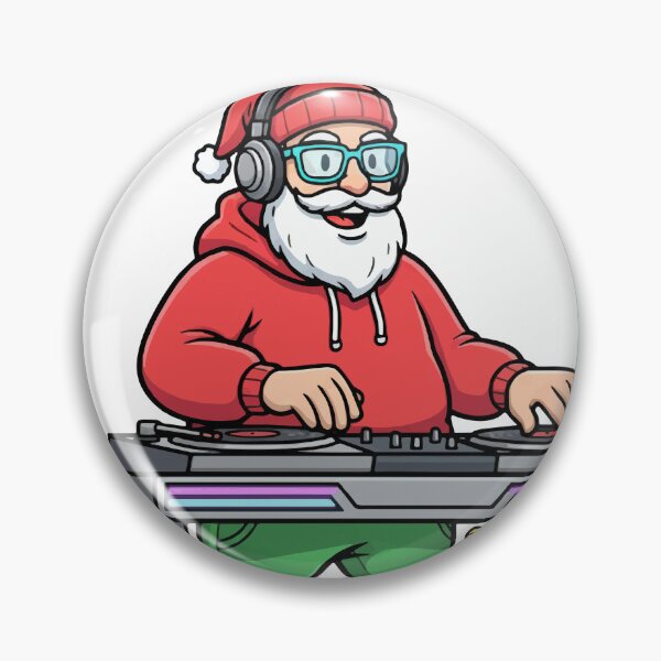 Aperçu de l'œuvre DJ Père Noël cool créée et vendue par ClubofStitches.