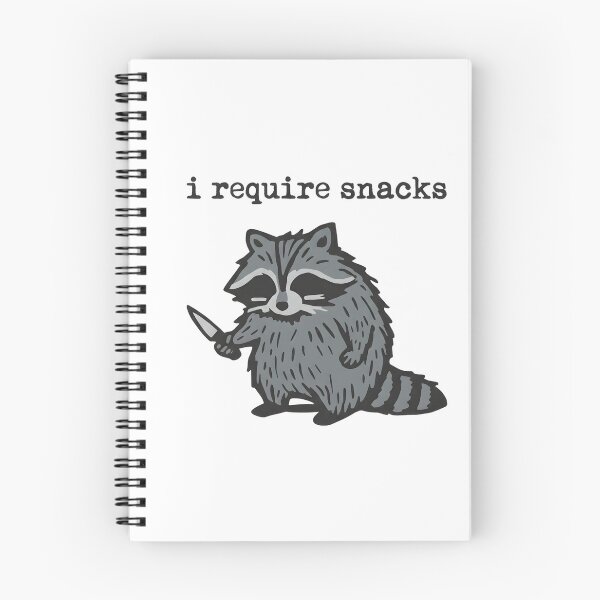 Item preview, I Require Snacks Raccoon with Knife - Funny Hungry Meme designed and sold by tarzbol.