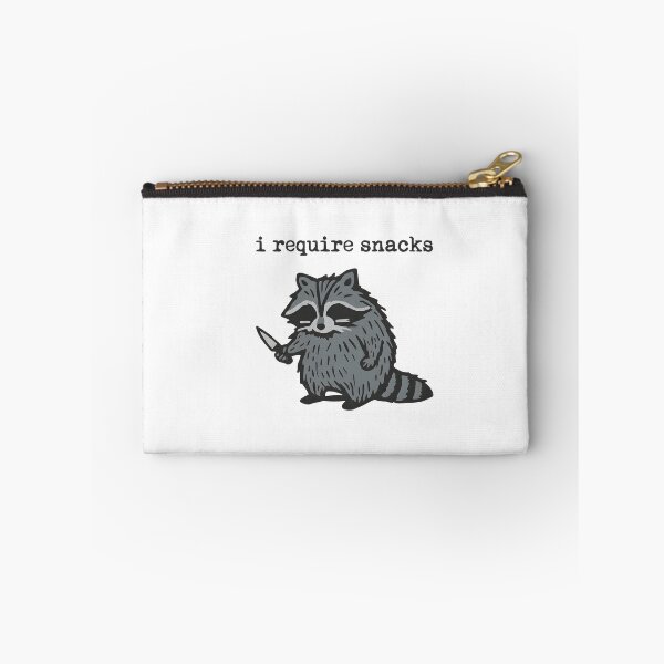 Item preview, I Require Snacks Raccoon with Knife - Funny Hungry Meme designed and sold by tarzbol.