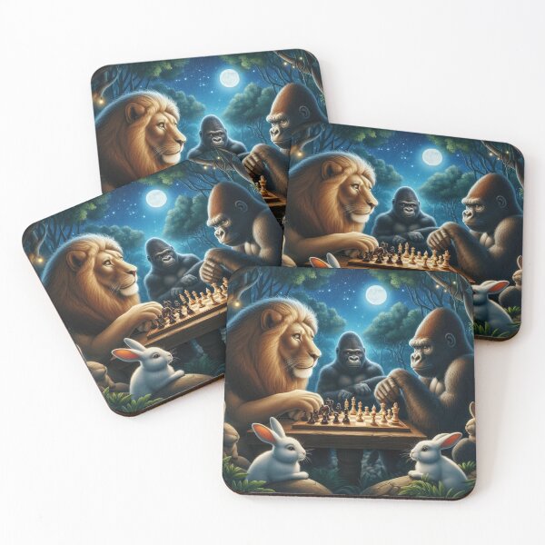 Item preview, Lion and gorilla chess playing designed and sold by Dogandesighn.