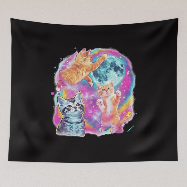 Item preview, Three Cats Retro Moon Graphic, Vintage Cat Moon Meme, Cat Lovers, Funny Cat, Weird Meme designed and sold by DesignDenDo ⭐⭐⭐⭐⭐.