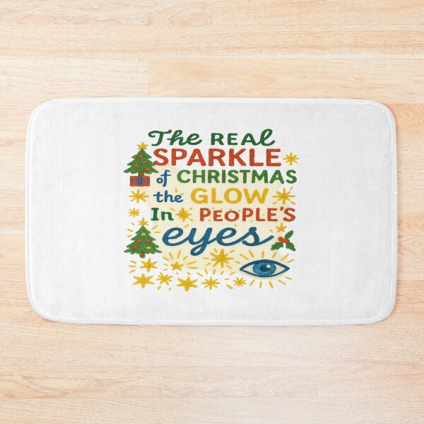 Item preview, Sparkle of Christmas Eyes Quote – Festive Embroidery Style Art designed and sold by Gurjeetpixelart.