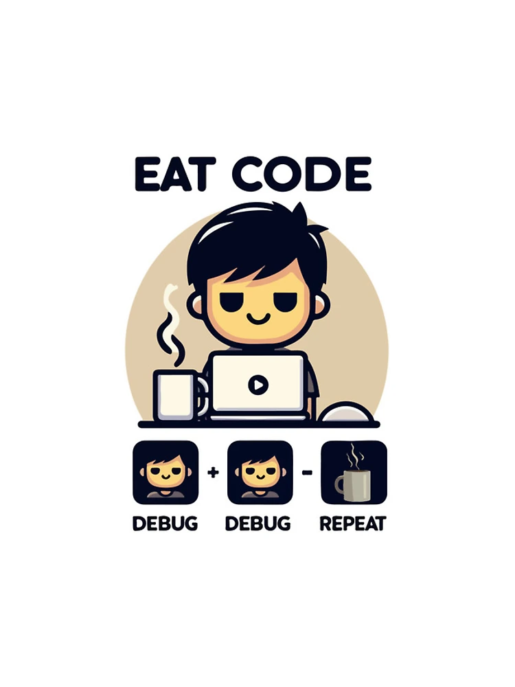 Thumbnail 4 of 4, iPhone Case, Eat Code Debug Repeat – Funny Programmer Coding Routine Design designed and sold by Design-Pro-21.
