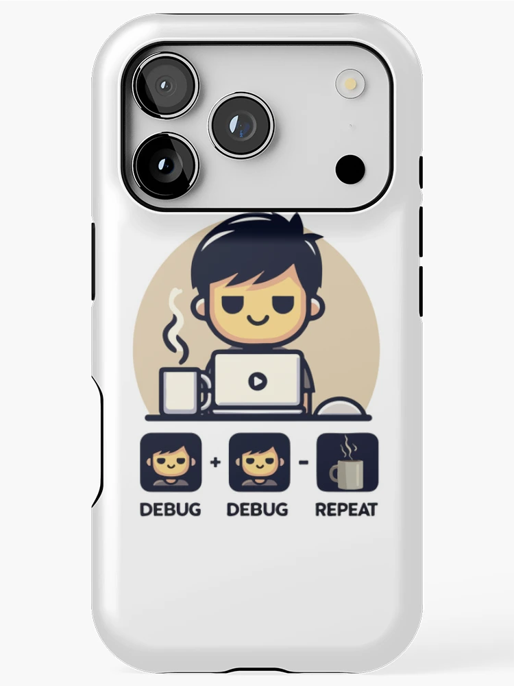 Thumbnail 1 of 4, iPhone Case, Eat Code Debug Repeat – Funny Programmer Coding Routine Design designed and sold by Design-Pro-21.