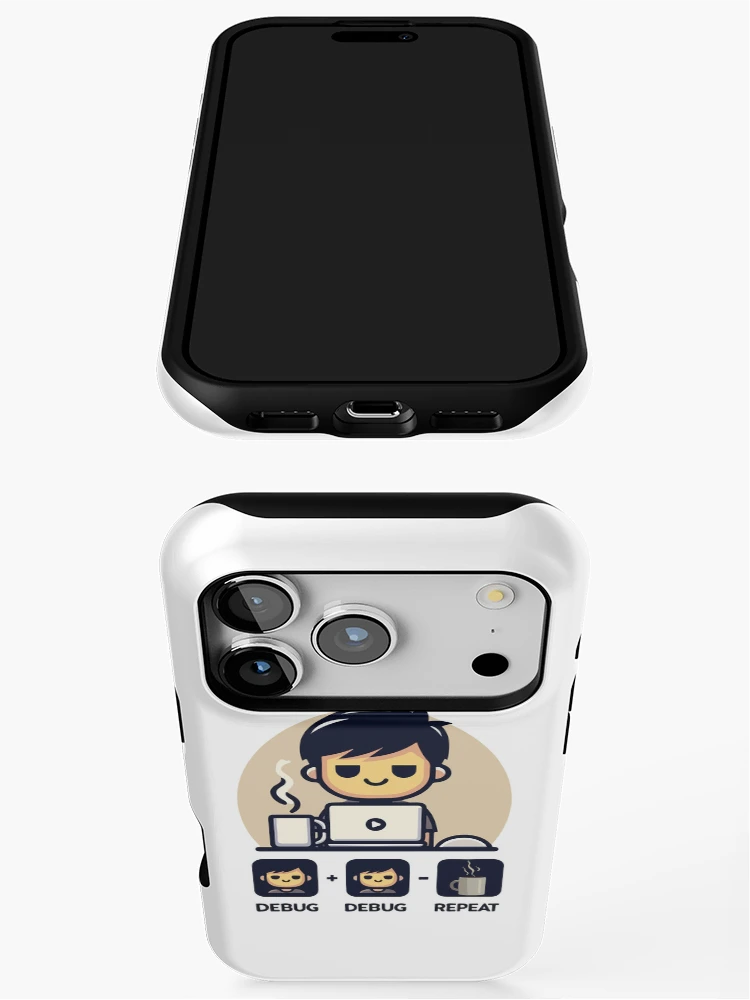 Thumbnail 3 of 4, iPhone Case, Eat Code Debug Repeat – Funny Programmer Coding Routine Design designed and sold by Design-Pro-21.