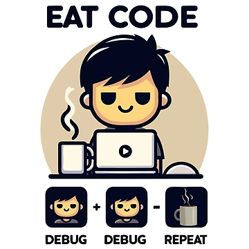 Artwork thumbnail, Eat Code Debug Repeat – Funny Programmer Coding Routine Design by Design-Pro-21