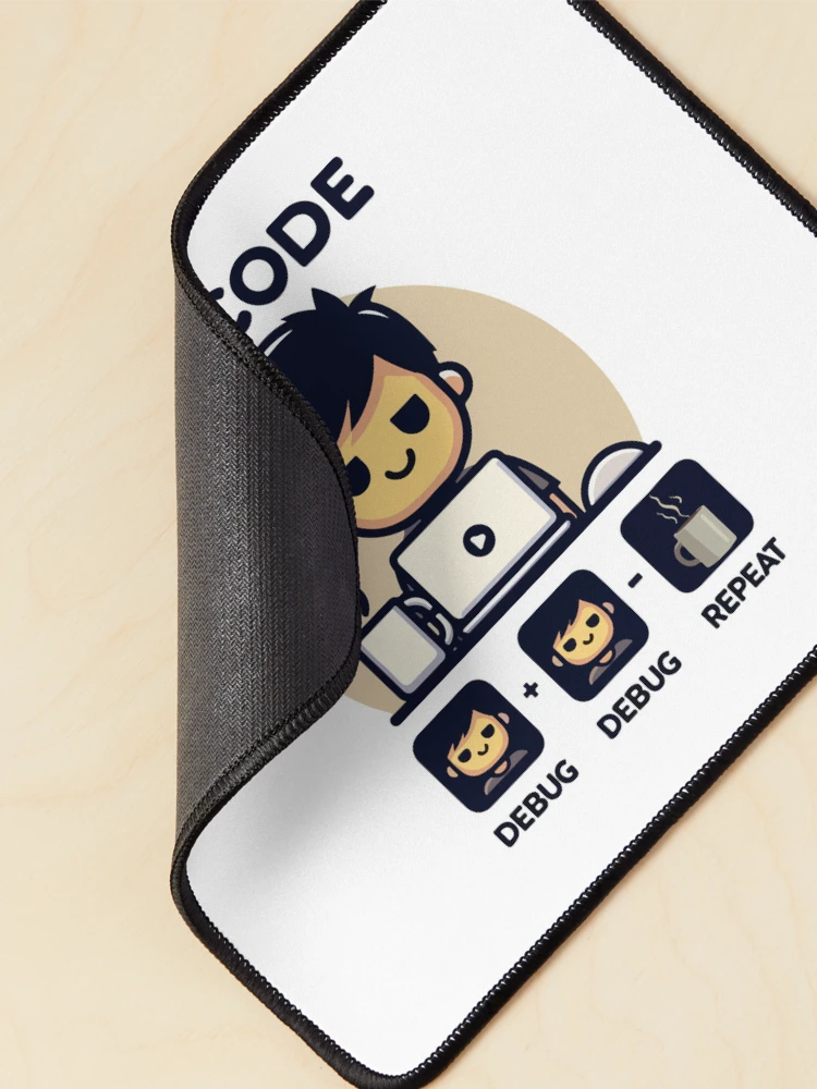 Thumbnail 2 of 5, Mouse Pad, Eat Code Debug Repeat – Funny Programmer Coding Routine Design designed and sold by Design-Pro-21.