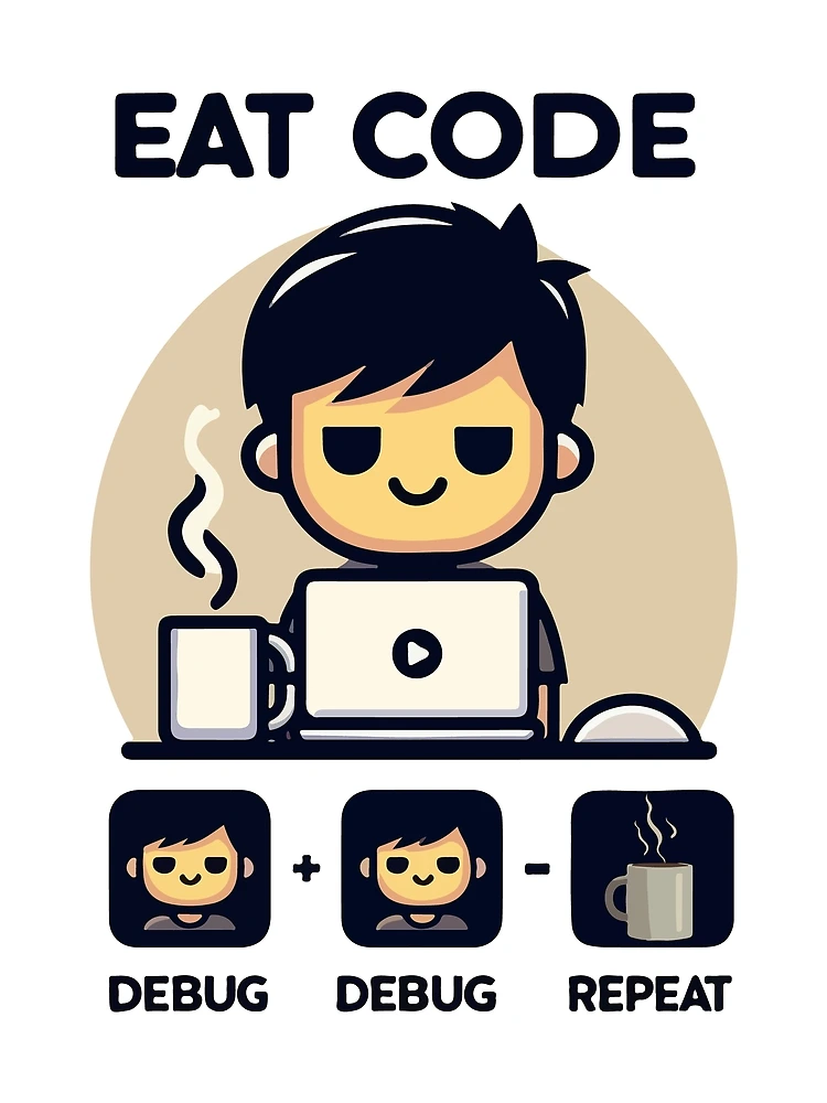 Thumbnail 3 of 3, Scarf, Eat Code Debug Repeat – Funny Programmer Coding Routine Design designed and sold by Design-Pro-21.