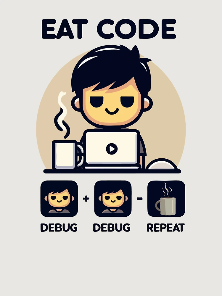 Thumbnail 6 of 6, Premium Oversized Hoodie, Eat Code Debug Repeat – Funny Programmer Coding Routine Design designed and sold by Design-Pro-21.