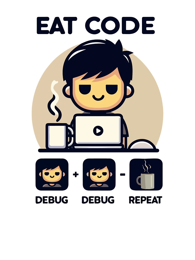 Thumbnail 4 of 4, Boxy T-Shirt, Eat Code Debug Repeat – Funny Programmer Coding Routine Design designed and sold by Design-Pro-21.