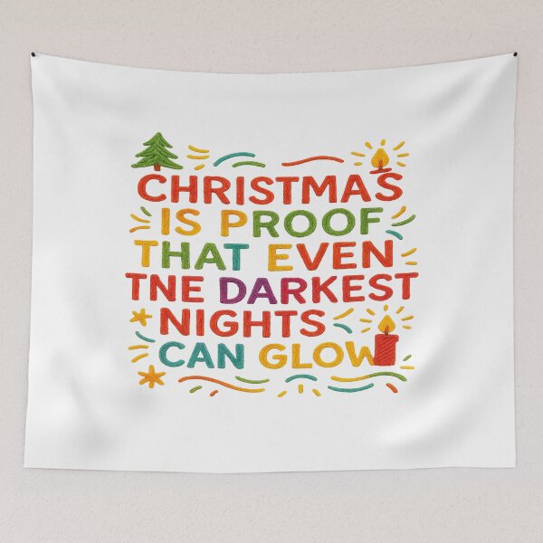 Item preview, Glowing Nights Christmas Quote – Inspirational Holiday Art designed and sold by Gurjeetpixelart.