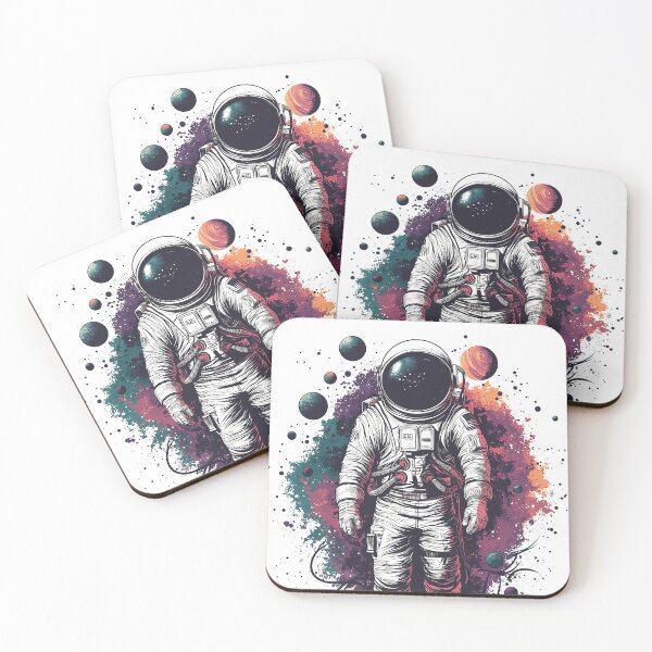Item preview, Colorful Ink Splatter Astronaut Art designed and sold by DKRPalette.