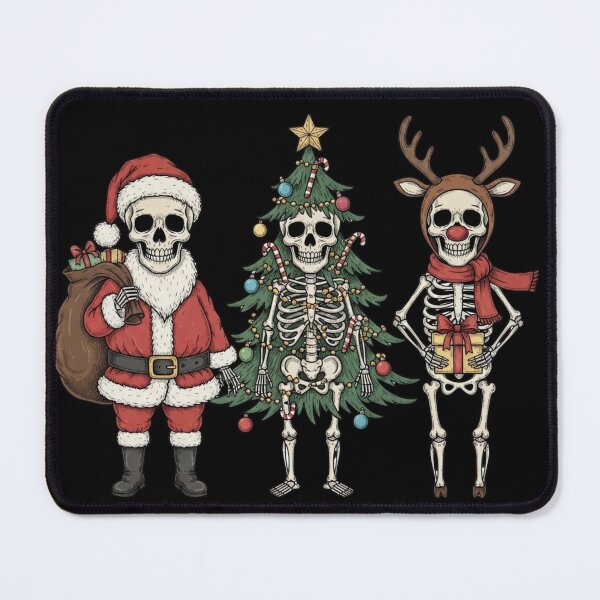 Item preview, Funny Santa 3 Skeleton Xmas Tree Reindeer designed and sold by CF_VintageDesign.