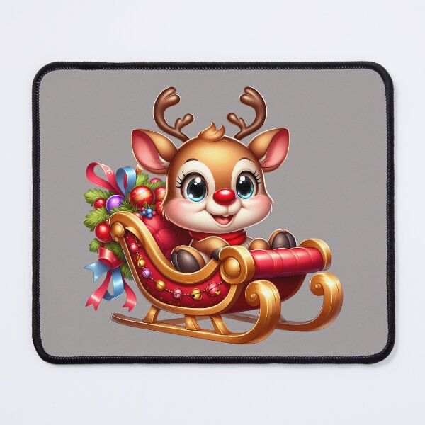 Item preview, Rudolf the Red-Nosed Reindeer in a sleigh designed and sold by Art-Arcade6.
