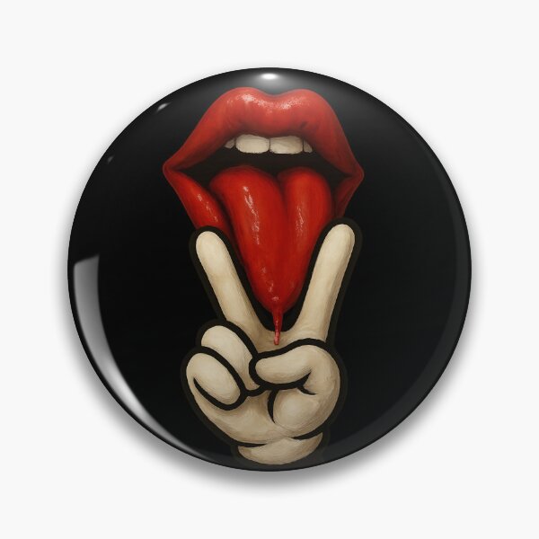 Item preview, Paint art style Rolling pop Lips & Cartoon Peace Sign – Rock Stones Attitude designed and sold by HAAR00.