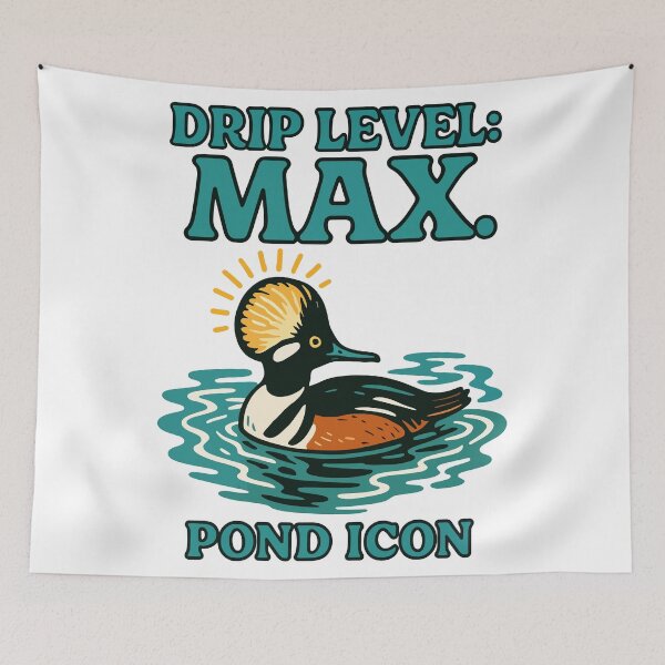 Item preview, Drip Level: Max – Hooded Merganser Pond Icon designed and sold by WildlifeInc.