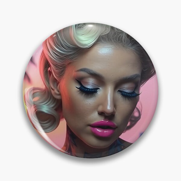 Item preview, Neon Pin-Up Queen - Vibrant Tattoo Sunset Glamour Portrait designed and sold by AiDigitalSanctum.